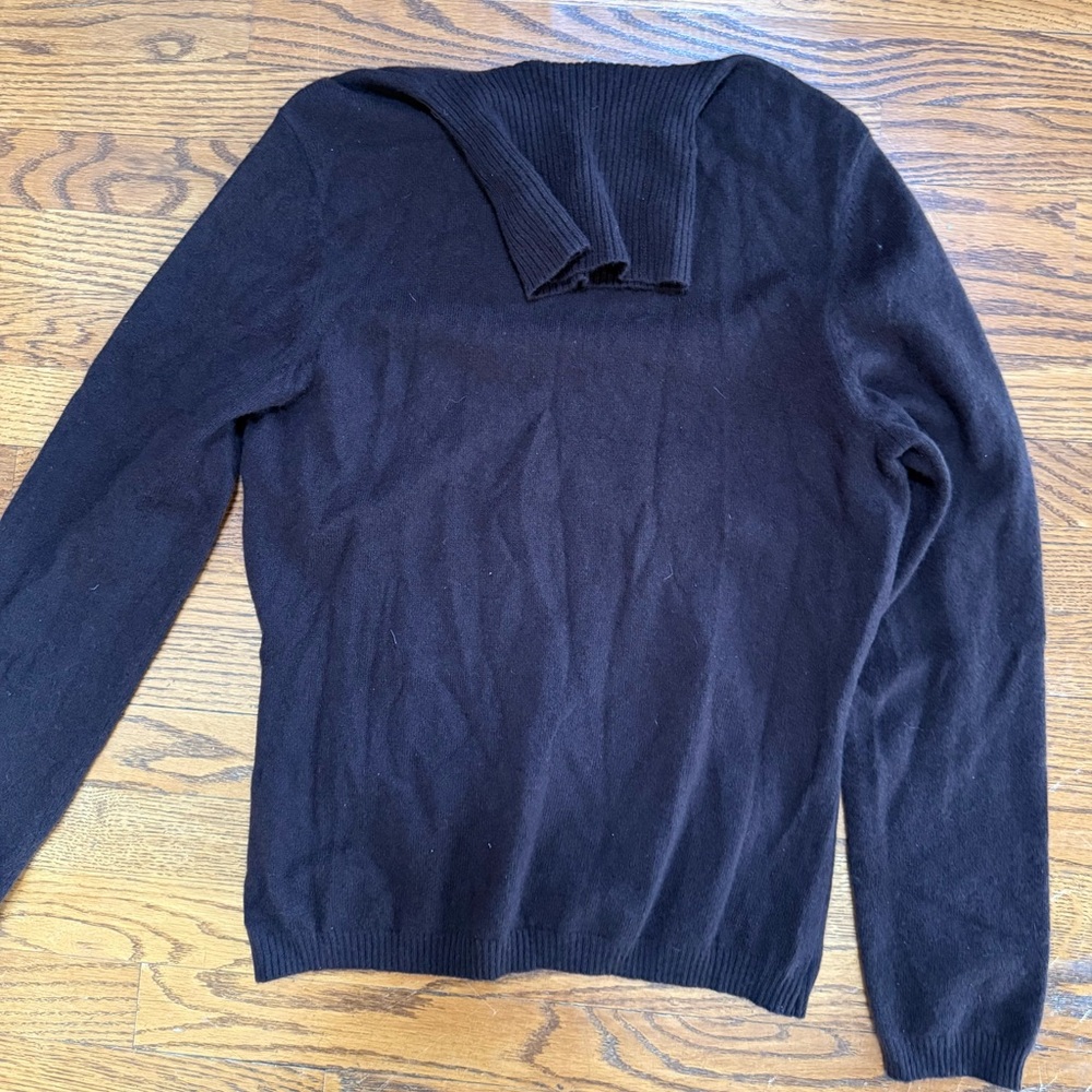 Vintage NEIMAN MARCUS  Brown CASHMERE Turtleneck Sweater  Size XL